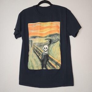 The Scream painting black tee